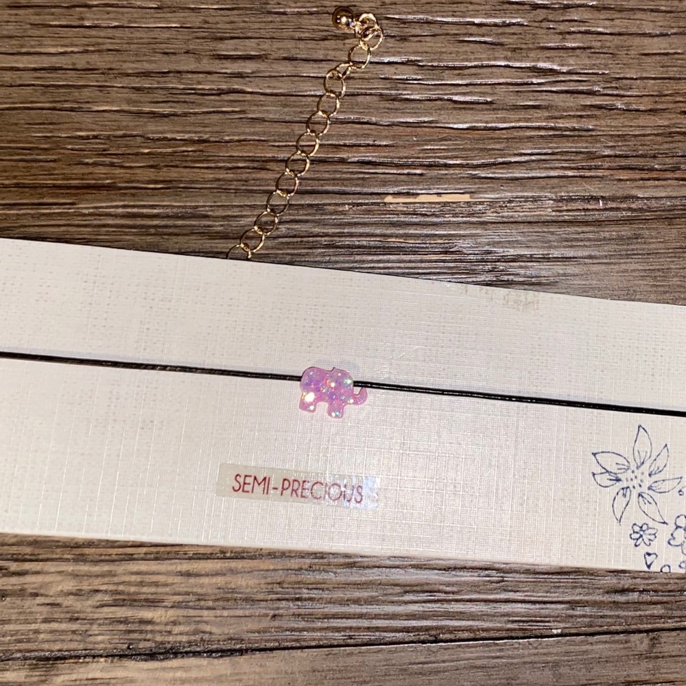 Pink Opal Elephant Choker NWT